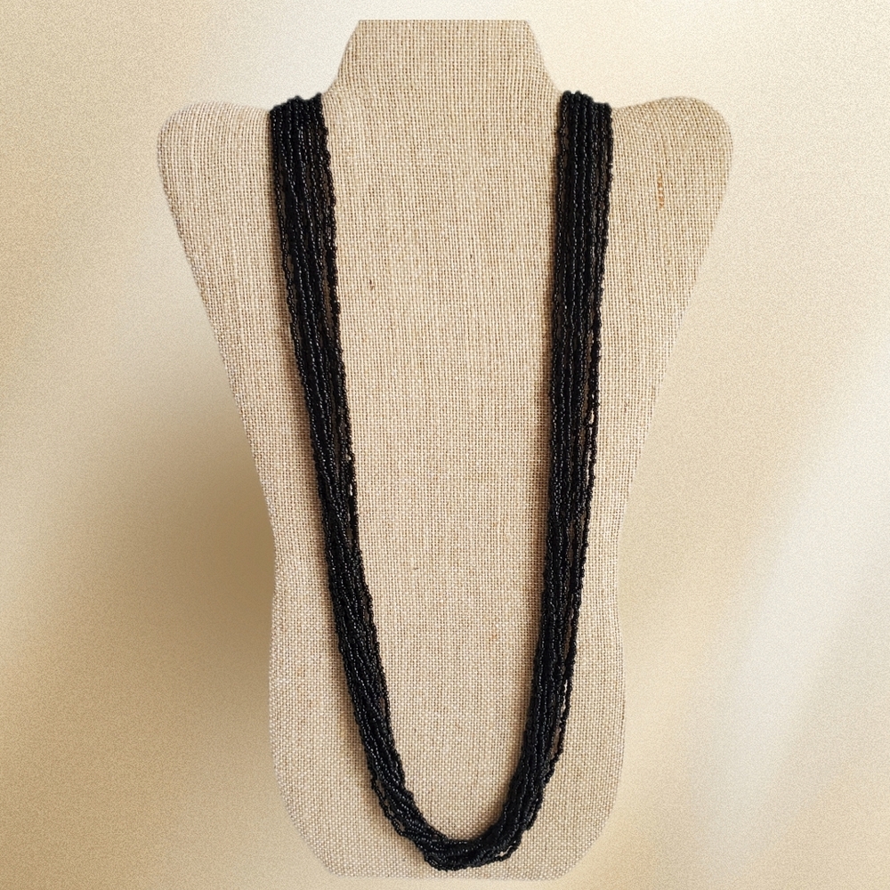 Chic Black Multi-Strand Necklace